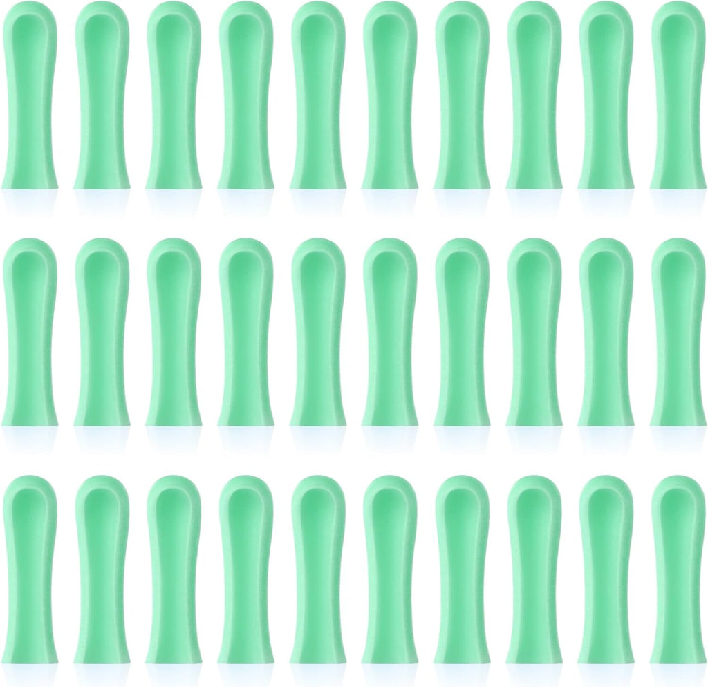 Ear Wax Removal Replacement Tips for Ear Camera 30Pcs Ear Spoon Tips for Wet/Dry Ear Ear Cleaner Tips Wax Cleaning Ear Spoons Tips Silicone Soft Cleaning Reuse Cap for Ear Wax Removal (Green)