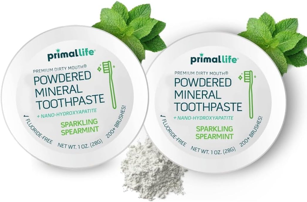 2 Pack of Primal: Life Organics!! - Dirty Mouth Toothpowder, Tooth Cleaning Powder, Flavored Essential Oils with Natural Kaolin & Bentonite Clay, Paleo, Organic, Spearmint, 1 oz LuxProdX Sticker