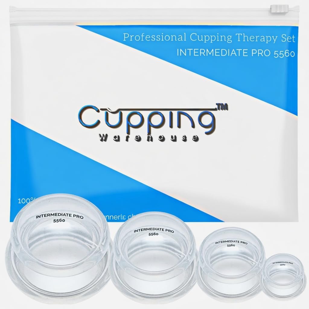 Cupping Warehouse Supreme 4 Intermediate Pro 5560 Silicone Cupping Set for Beginners – Medical-Grade, for Massage Therapy, Pain Relief, Body Sculpting & Cellulite Reduction, 4 Sizes (S, M, L, XL)