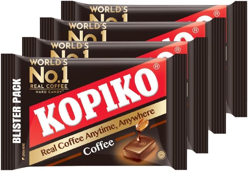 Kopiko Coffee Candy – Bold-Tasty Hard Candy from Indonesia with Real Coffee Extract – A Satisfying Boost for On-the-Go Energy (4-Pack 1.13 Ounce Each)