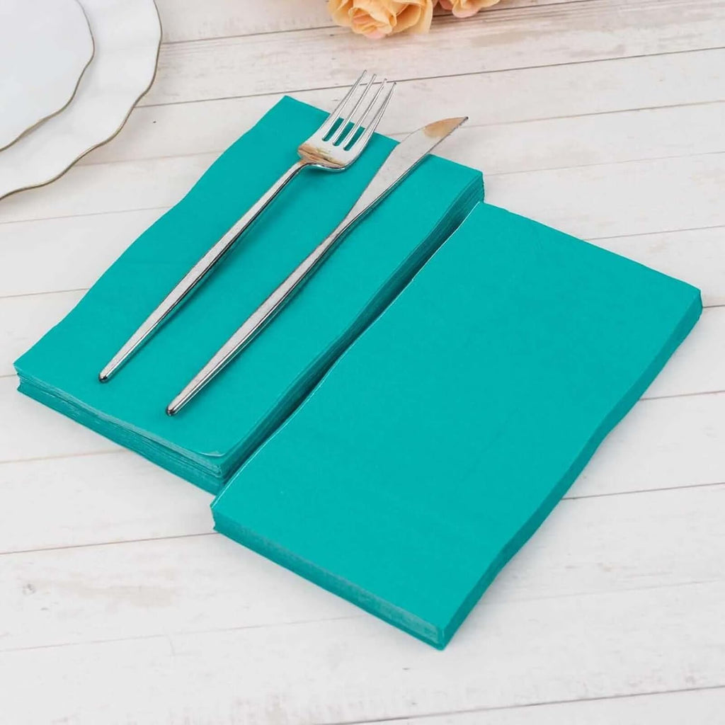 Efavormart 50 Pack | 2 Ply Soft Turquoise Dinner Party Paper Napkins, Wedding Reception Cocktail Beverage Napkins