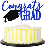 PALASASA Congrats Grad Cake Topper, 2025 Graduate Party Decorations (Blue 6.6inch)