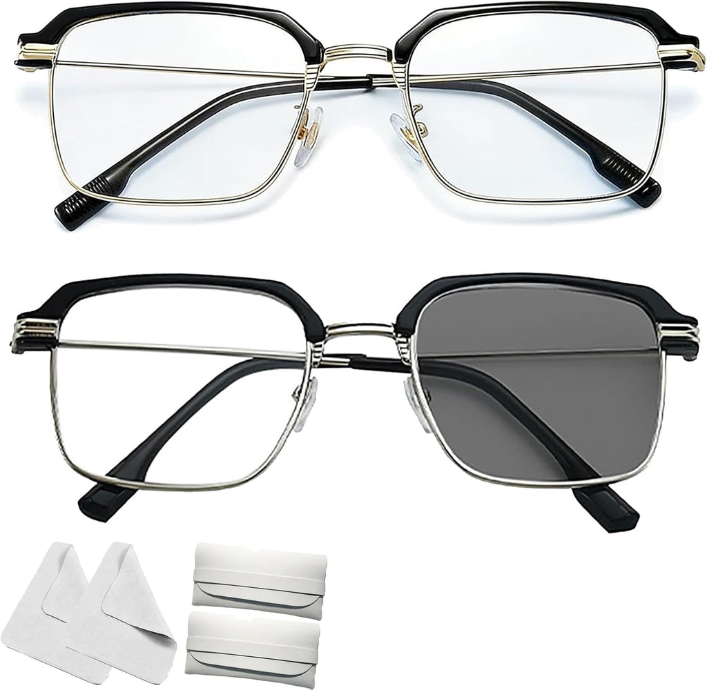 Smart Zoom Reading Glasses Distance&Near Progressive Multi-focus, Frameless Self Adjusting Glasses Far and Near