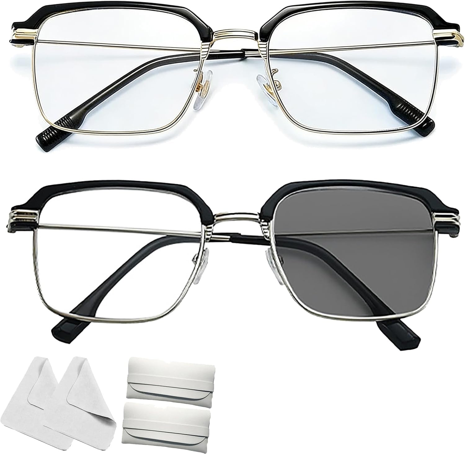 Smart Zoom Reading Glasses Distance&Near Progressive Multi-focus, Frameless Self Adjusting Glasses Far and Near