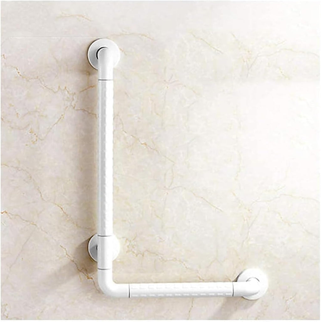 Grab Bars Bath Grab Shower Handle Barrier-Free Anti-Slip Handrail Bathroom Toilet L-Type Multi-Function Handrail Nylon Elderly Disabled Handrail-Yellow,Blanc