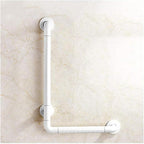 Grab Bars Bath Grab Shower Handle Barrier-Free Anti-Slip Handrail Bathroom Toilet L-Type Multi-Function Handrail Nylon Elderly Disabled Handrail-Yellow,Blanc