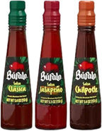 Bufalo Salsa set of 3 : Jalapeno (5.3 oz) , Chipotle (5.3 oz) , Clasica (5.3 oz). by Bufalo