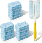 YoRise Duster Refills, Microfiber Cleaning Tools with 1 Handle, Heavy Duty Electrostatic Duster Replacement Head, Disposable Cleaning Supplies for Car, Kitchen, Bedroom, Furniture, Blinds(30PCS)
