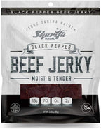 Sharifa Halal Beef Jerky, Black Pepper, (1) 2.85 oz. Bag – Great Everyday Halal Jerky Beef Meat Snack, 100 % Real Zabiha Halal Beef, 13g of Protein, 70 Calories, 0g Trans Fat, & 2g of Carbohydrates