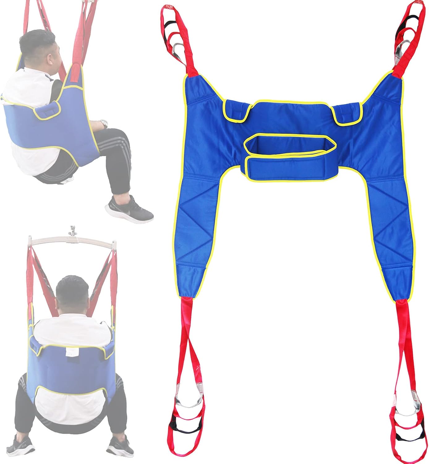 Patient Lift Sling with Commode Opening,Lift Medical Slings,Deluxe Sit-to- Padded Sling,Quicker Easier Safer Transfers and Toileting,A