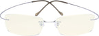 CessBlu Rimless Blue Light Blocking Glasses for Men Reading Computer Titanium Computer Readers Cut UV Rays Bendable