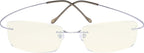 CessBlu Rimless Blue Light Blocking Glasses for Men Reading Computer Titanium Computer Readers Cut UV Rays Bendable