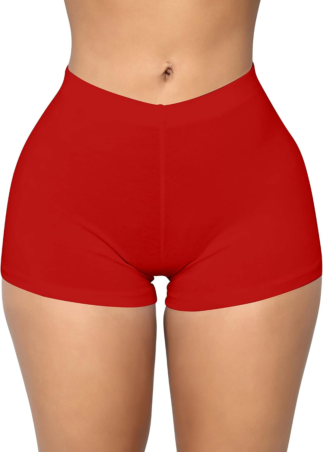 BORIFLORS Women's Sexy Workout Gym Biker Elastic Waist Booty Shorts