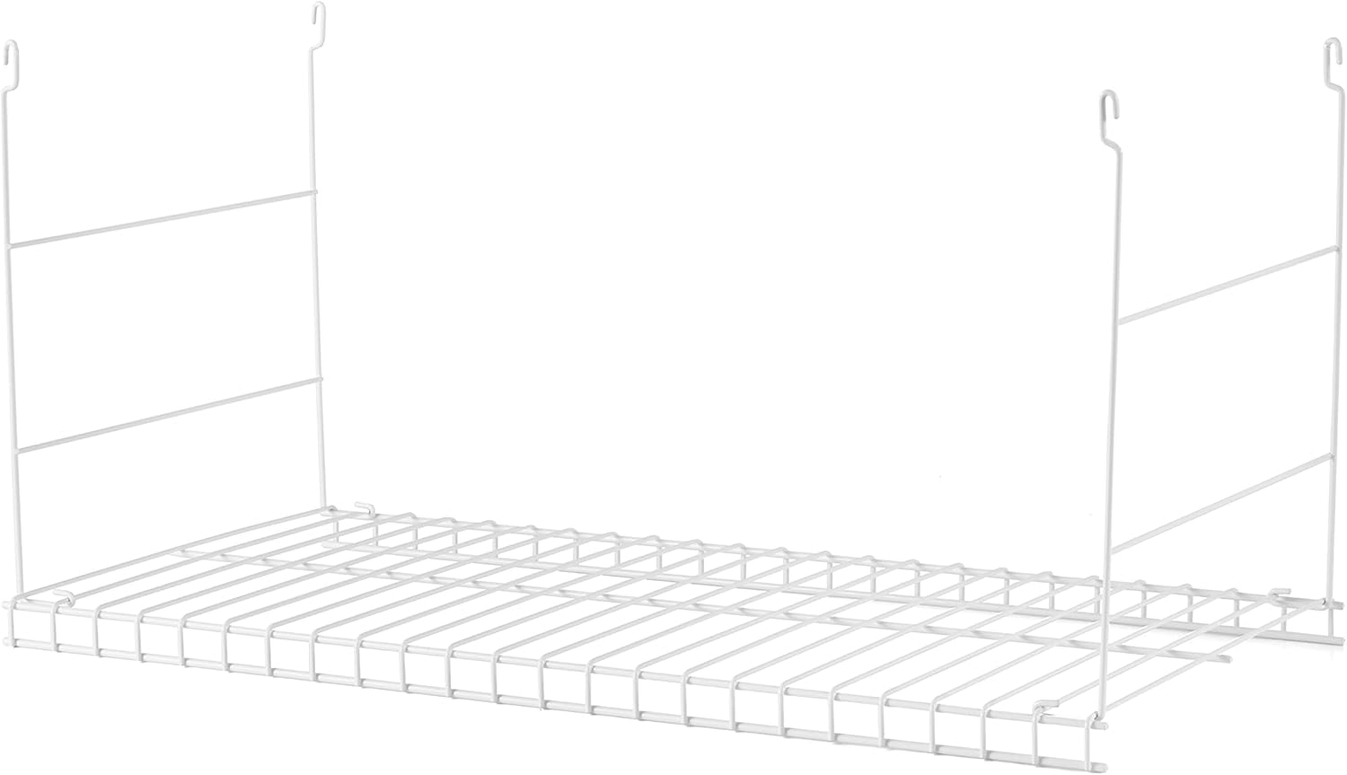 Rubbermaid Universal Closet 24 Inch Long Durable Steel Custom Wire Hanging Added Storage Shelf Accessory, White