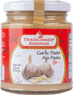 Tradiciones Andinas Ajo en Pasta Peruano 7.5 oz - Peruvian Garlic Paste Products, Glass Jar, Gourmet Food, Cooking, Producto del Peru, Pasta de Cocina, Ajos peruanos