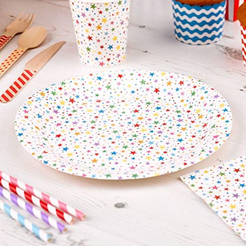 Neviti 678245 Carnival-Plates-Stars Multicolour, Multi-Colour
