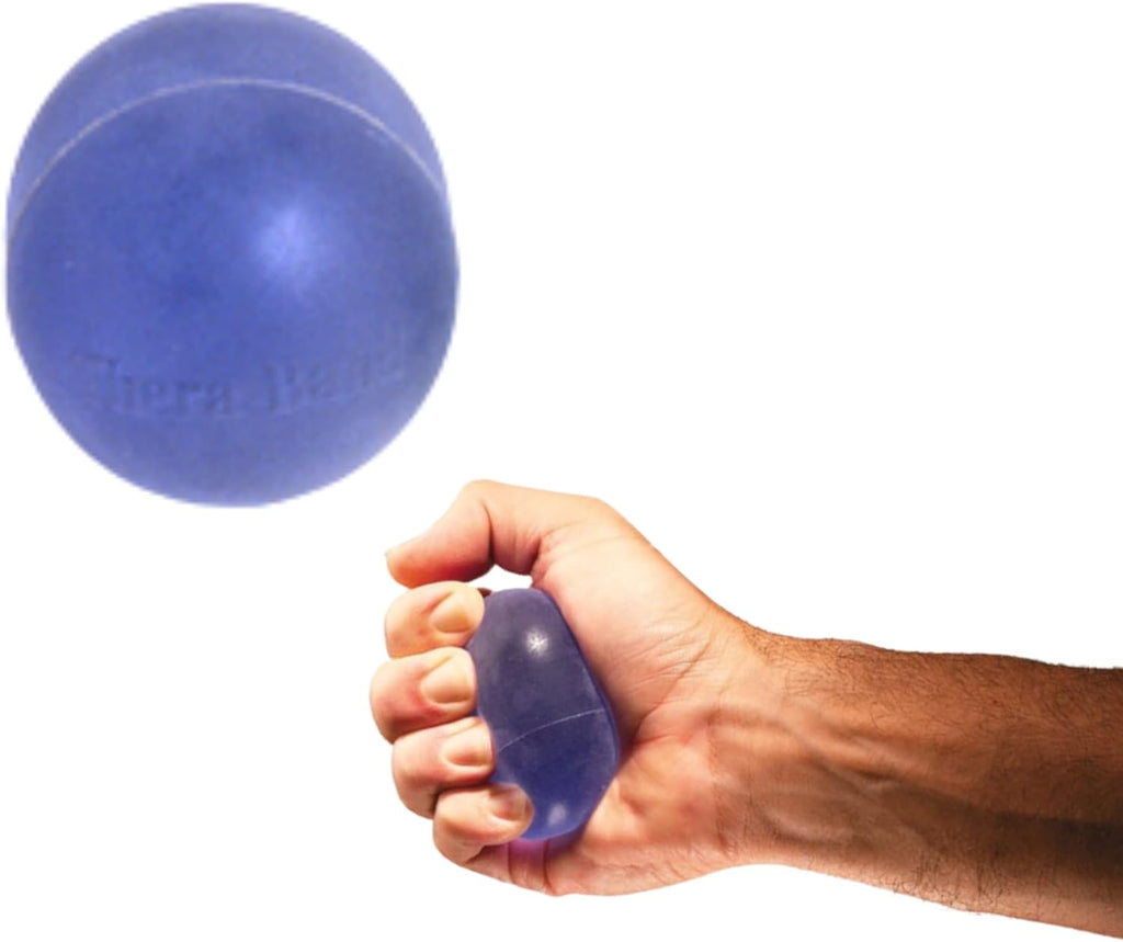 THERABAND Hand Exerciser Ball, X-Large Blue, Firm Resistance for Grip Strengthening, Finger & Hand Therapy, Squeeze Ball for Rehab, Wrist & Forearm Exercise, Latex-Free, Textured Surface