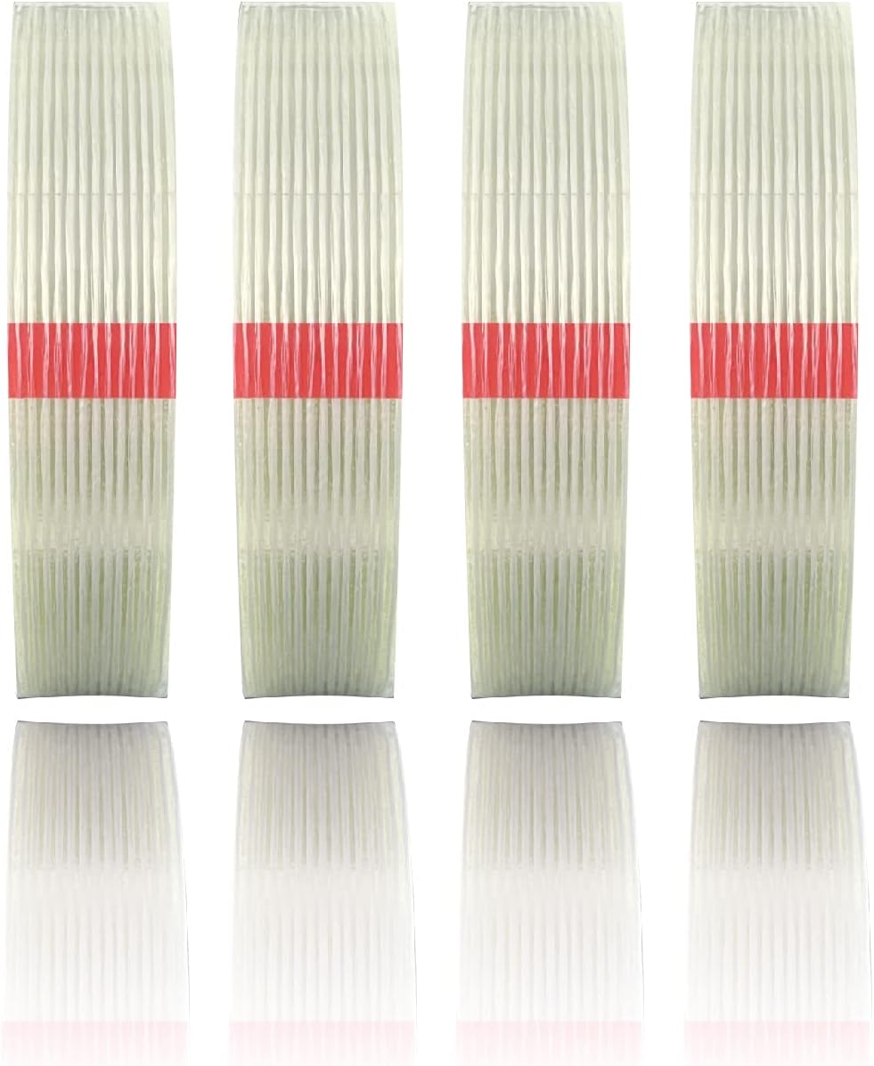 Filament Strapping Tape 1 inch x60Yds, 4 Pack Heavy Duty Transparent Reinforced Fiberglass Tape