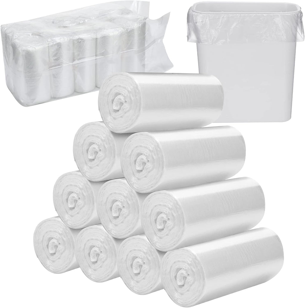 Zubebe 1000 Pcs/ 10 Roll Sanitary Napkin Receptacle Liner, Sanitary Napkin Disposal Bags Feminine Hygiene Disposal Bags Women Personal Supplies for Tampon Bathroom, 15.75 x 15.75 Inch