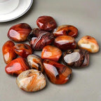 Sardonyx Banded Agate Palm Stone Worry Stone Irregular Polished Tumbled Stone Pebble Healing Crystal for Home Decor (1000, Grams)
