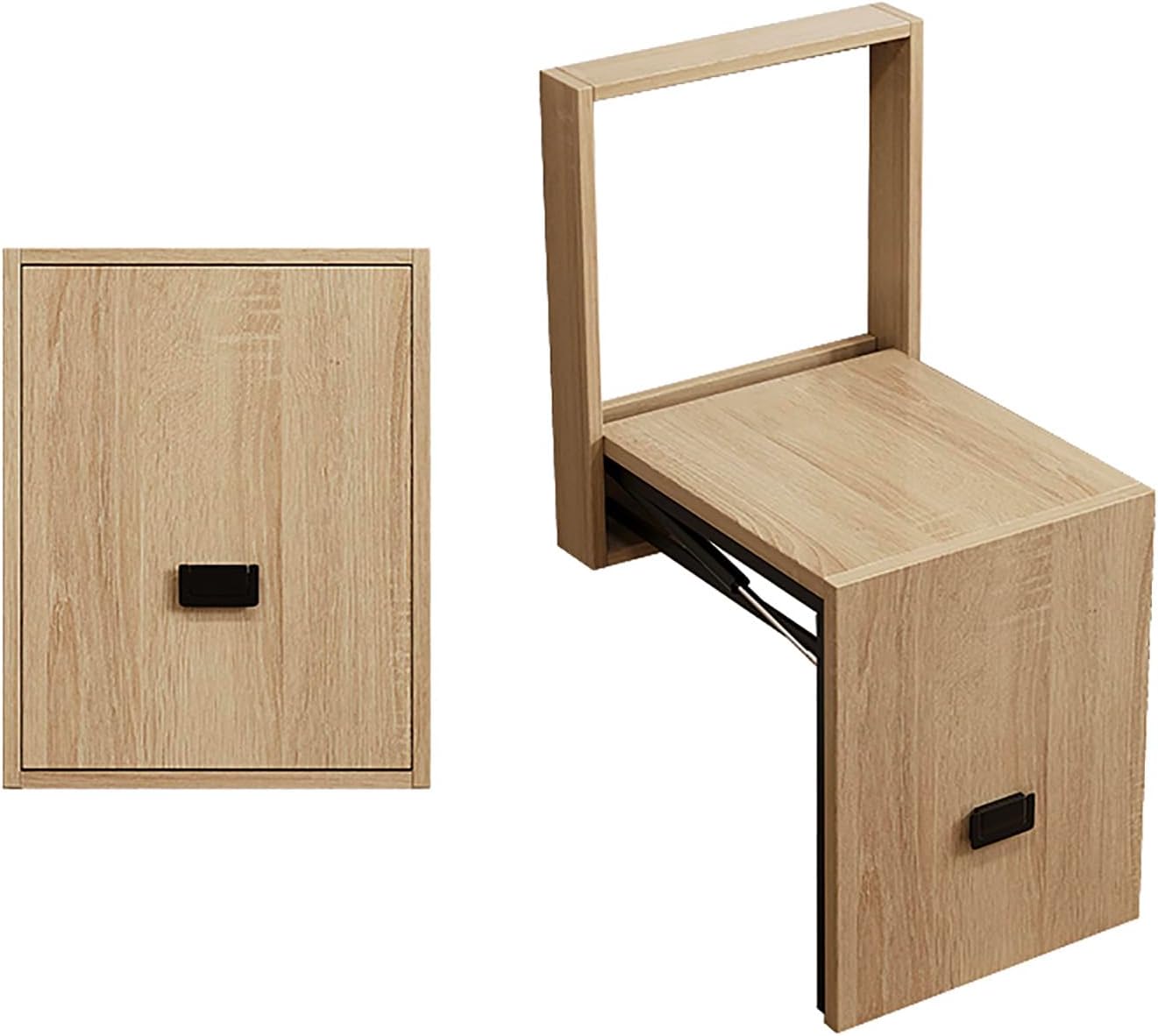 Wall Mounted Folding Chair, Invisible Shoe-Changing Stool Wood Entryway Foldable Seating Stool, Fold Down and Up Shoe Bench on The Wall, Space Saving Bathroom Seating