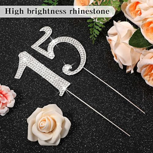 2 Pcs Number 15 Cake Topper Crystal Happy 15 Fifteen Years Old Birthday Cake Pick Sweet Fabulous Decoration Quinceanera Centerpiece Anniversary Celebrating Theme Party Supplies