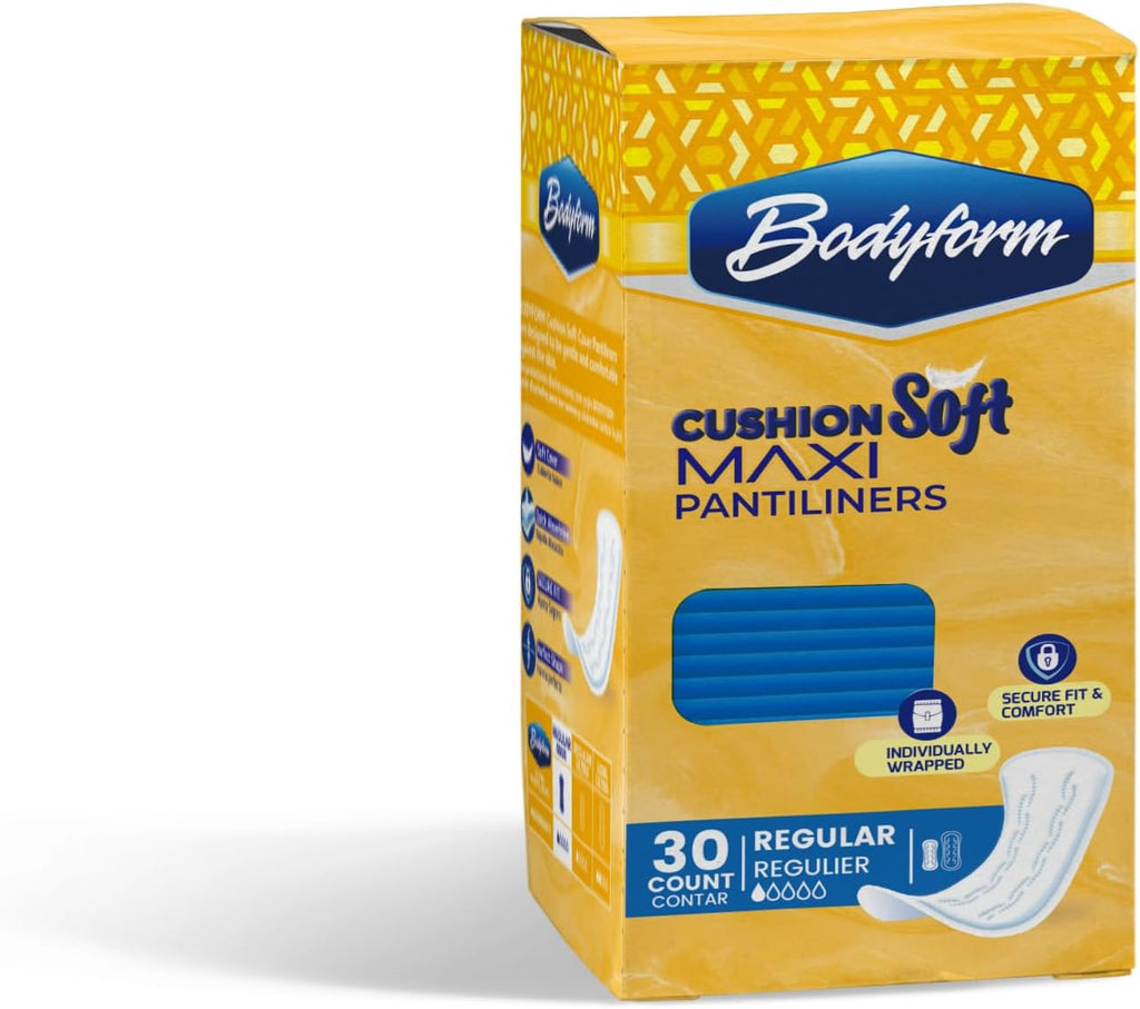 Bodyform Maxi - Value Pantiliner, 720 Counts (24 Packs of 30 Counts) Cushion Soft Always Comfortable and Ultra-Absorbent
