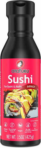 Otafuku Sushi Eel Sauce for Sushi Rolls, Japanese Unagi Sauce Gluten Free, 15 Oz