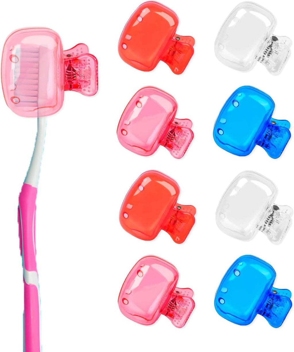 panthra 8 Pack Tooth Brush Cover Caps, Portable Plastic Toothbrush Protector, Multicolor Toothbrush Head Covers, for Household Travel, Bathroom, School, Camping