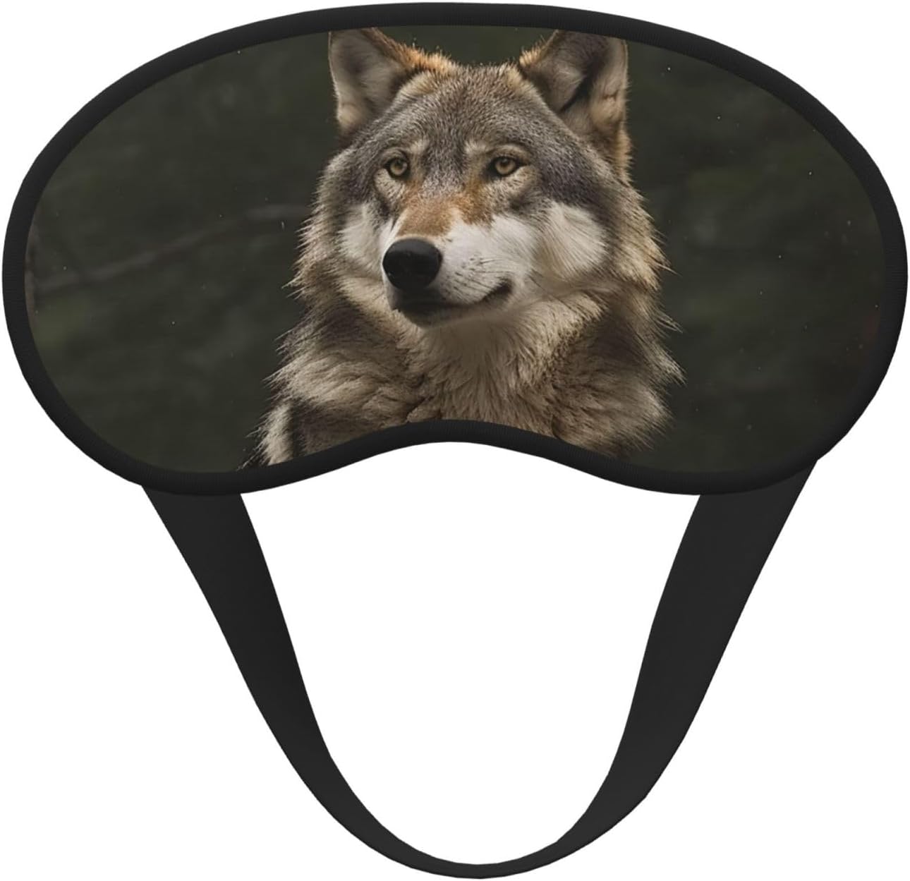 Gray Wolf Sleep Mask for Side Sleeper, Blackout Sleep Eye Mask Comfortable Blindfold Eyeshade Soft Breathable Sleeping Mask with Elastic Strap Silk Eye Covers for Travel