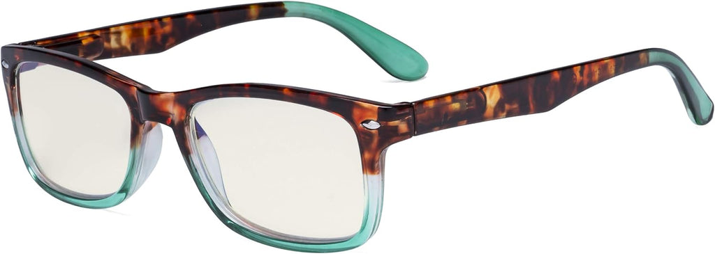 Eyekepper Blue Light Filter Reading Glasses - Reduce Eye Strain Computer Readers - Tortoise/Green