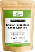 CEYLONFLAVORS FRESH AND PURE Certified Organic English Breakfast Loose Leaf Tea | From Sri Lanka | 3.5oz / 100g