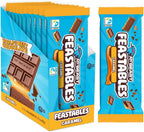 MrBeast Feastables Caramel Chocolate Bar, King Size, 10 Count, Smooth Caramel Filled Chocolate Candy, Fairtrade Cocoa, 2.1oz Each