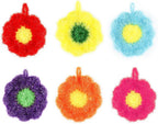 6 Pcs Flower Shaped Acrylic Dish Scrubbers, Colorful Kitchen Sponge Net Dish Cloths for Washing Dishes for Cookware, Tubs, Sinks