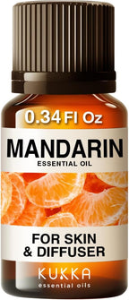 100% Pure Mandarin Oil - 0.34 Fl Oz Mandarin Essential Oil for Hair, Skin, Diffuser, Aromatherapy & DIY Soap Making Scent