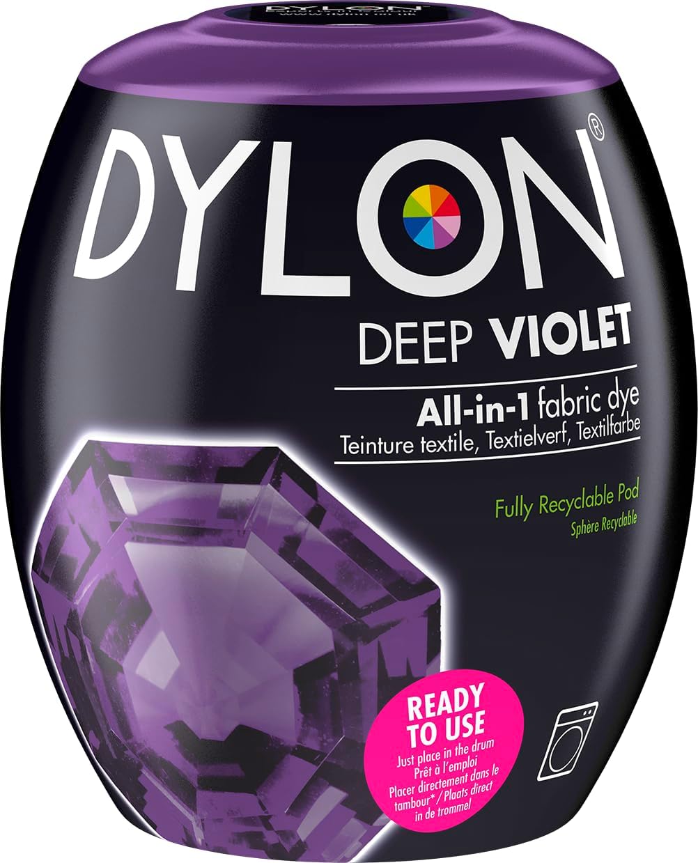 Dylon Washing Machine Fabric Dye Pod for Clothes & Soft Furnishings, 350g – Deep Violet