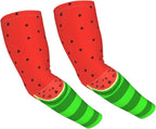 Watermelon Cooling Arm Sleeves Hands Sun Protection Arm Sleeve Glove For Men And Women Sports Running Gardening