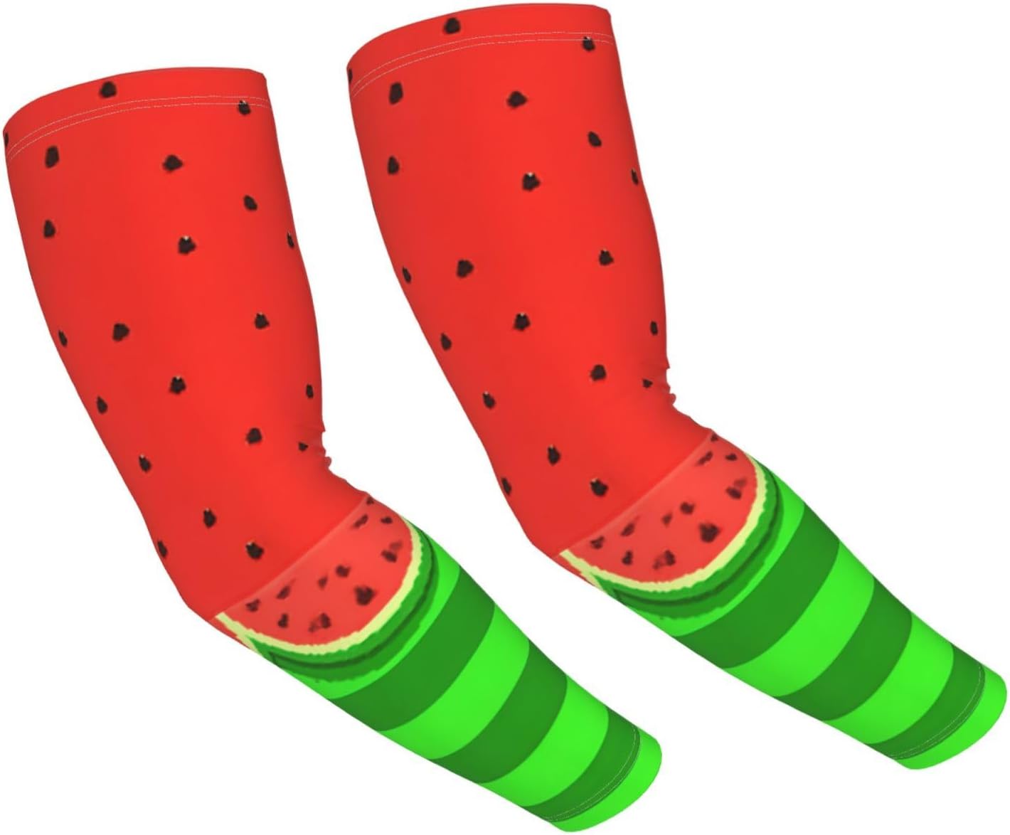 Watermelon Cooling Arm Sleeves Hands Sun Protection Arm Sleeve Glove For Men And Women Sports Running Gardening