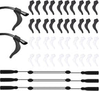 YMCCOOL 20 Pairs Eye Glasses Ear Grippers Anti-Slip Holder with 3pcs Adjustable Glasses Strap, Sports Rope Eyewear Retainer