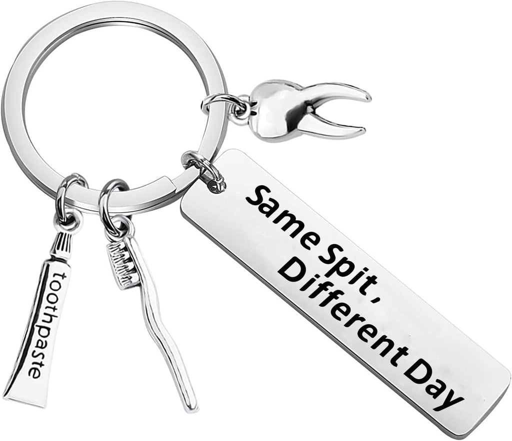 xyqcy Dentists Keychain Gift for Men Women Same Spit Different Day Dental Hygienist Dental Assistant Dentist Office Orthodontist Gifts Dental Student Graduation Dentist Retirement Birthday Jewerly