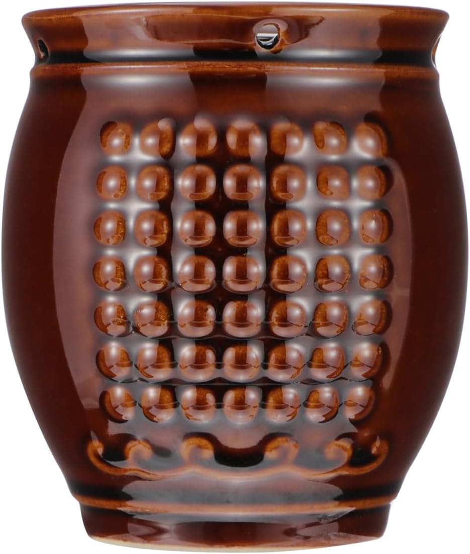 FRCOLOR Ceramic Moxibustion Jar and Scraping Cup 3.93X2.83X2.83In Portable Alternative Medicine Acupuncture Therapy Tool for Home and