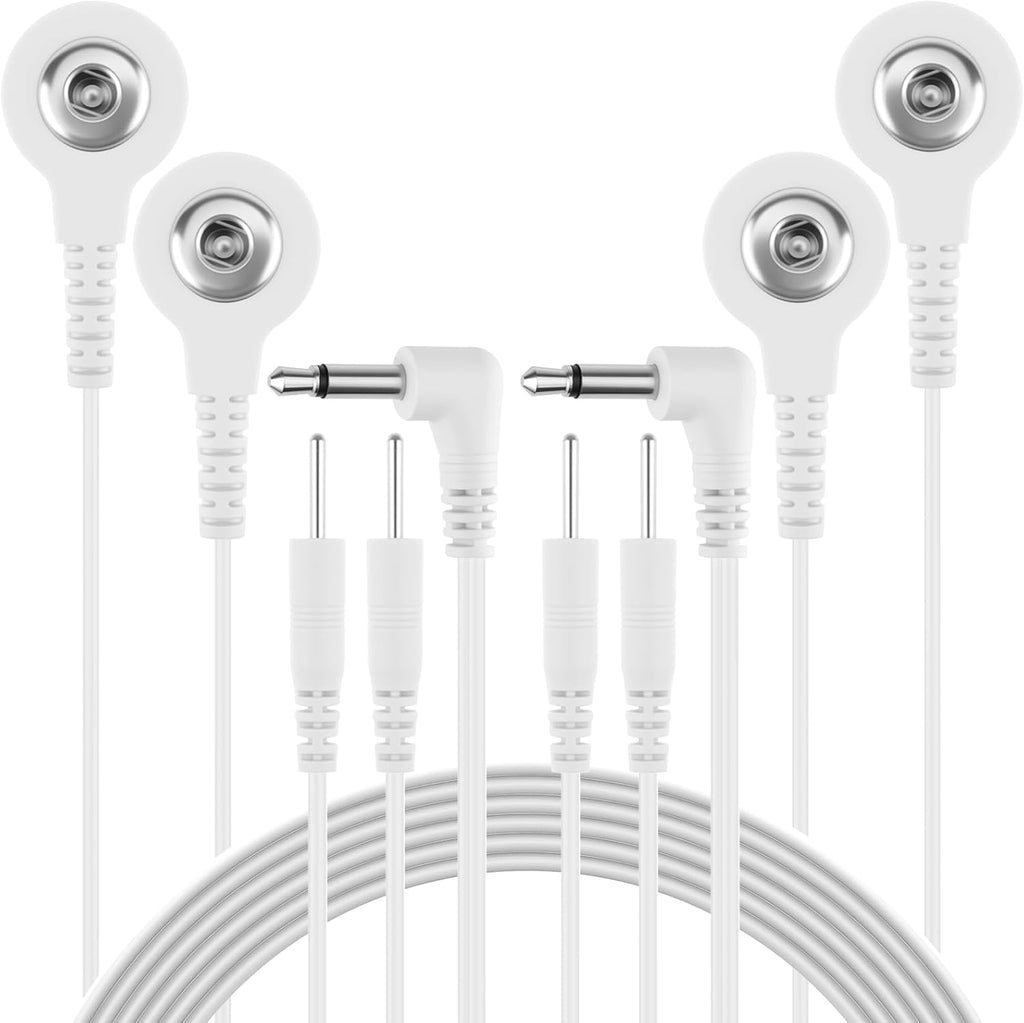 6 Pcs TENS Wires Pin Electrode DC 3.5mm Plug Cables, Electrode Lead Wire Adapters, Featuring Pin & Snap Connections for TENS, EMS, IF Units