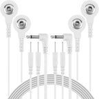 6 Pcs TENS Wires Pin Electrode DC 3.5mm Plug Cables, Electrode Lead Wire Adapters, Featuring Pin & Snap Connections for TENS, EMS, IF Units