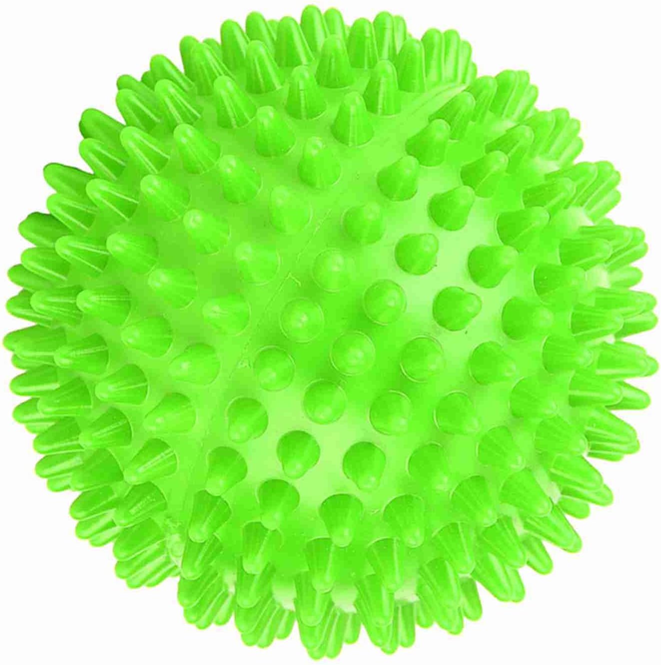 Akozon Red Spiky Fitness Massage Roller Ball - 7.5cm - Plastic Body Massage Ball for Finger Relaxation & Muscle Recovery (Large Size 9cm)