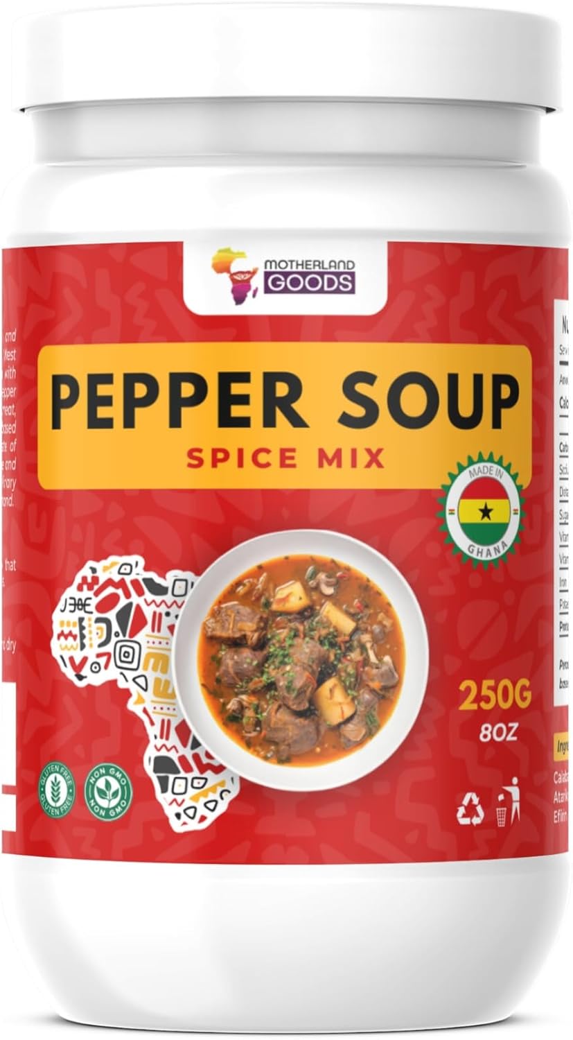 Motherland Goods Pepper Soup Spice Mix – Authentic West African Blend – All-Natural Seasoning for Soups, Stews &– No Artificial Additives (8 Oz)