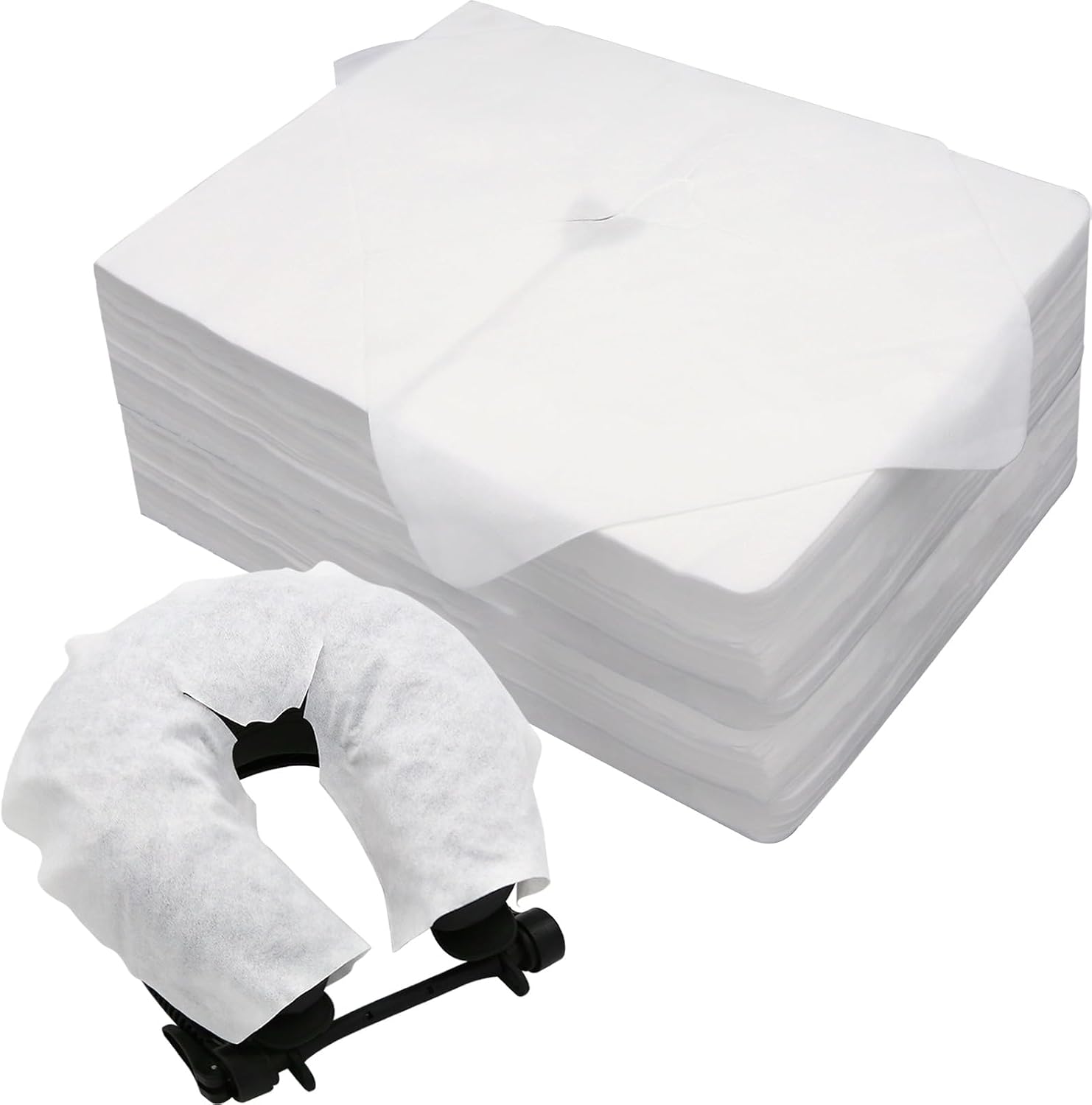 Disposable Face Cradle Covers–Medical-Grade, SPA Face Rest Covers Headrest Covers for Massage Tables Massage Chairs 16x 12inches/ 40 x 30 cm (500pc Large face Cover)