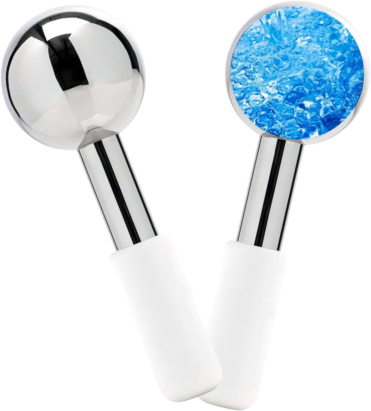 Ice Roller for Face Ice Globes Eye Massager Facial Roller Tools Stainless Steel Cryo Globes Long-Lasting Cold Therapy for Eyes, Hot Flashes, Body Skin Care for Puffiness, Wrinkles