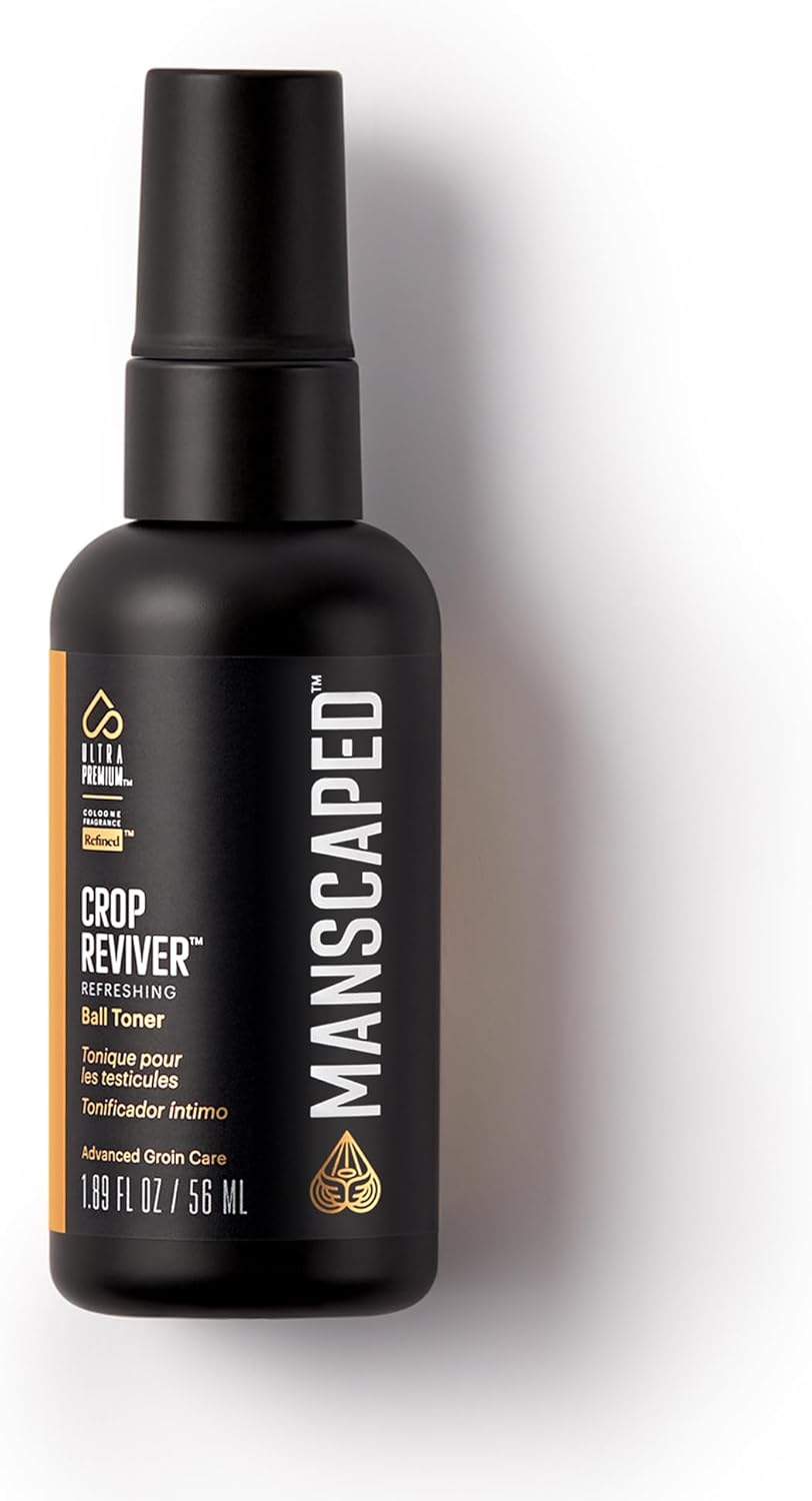 MANSCAPED® The Crop Reviver®, Hydrating & Refreshing Men's Body Toner Spray, Cooling Groin Spritz with Soothing Aloe Vera, Below-The-Waist Odor Neutralizer, 1.89 fl oz (1-Pack)