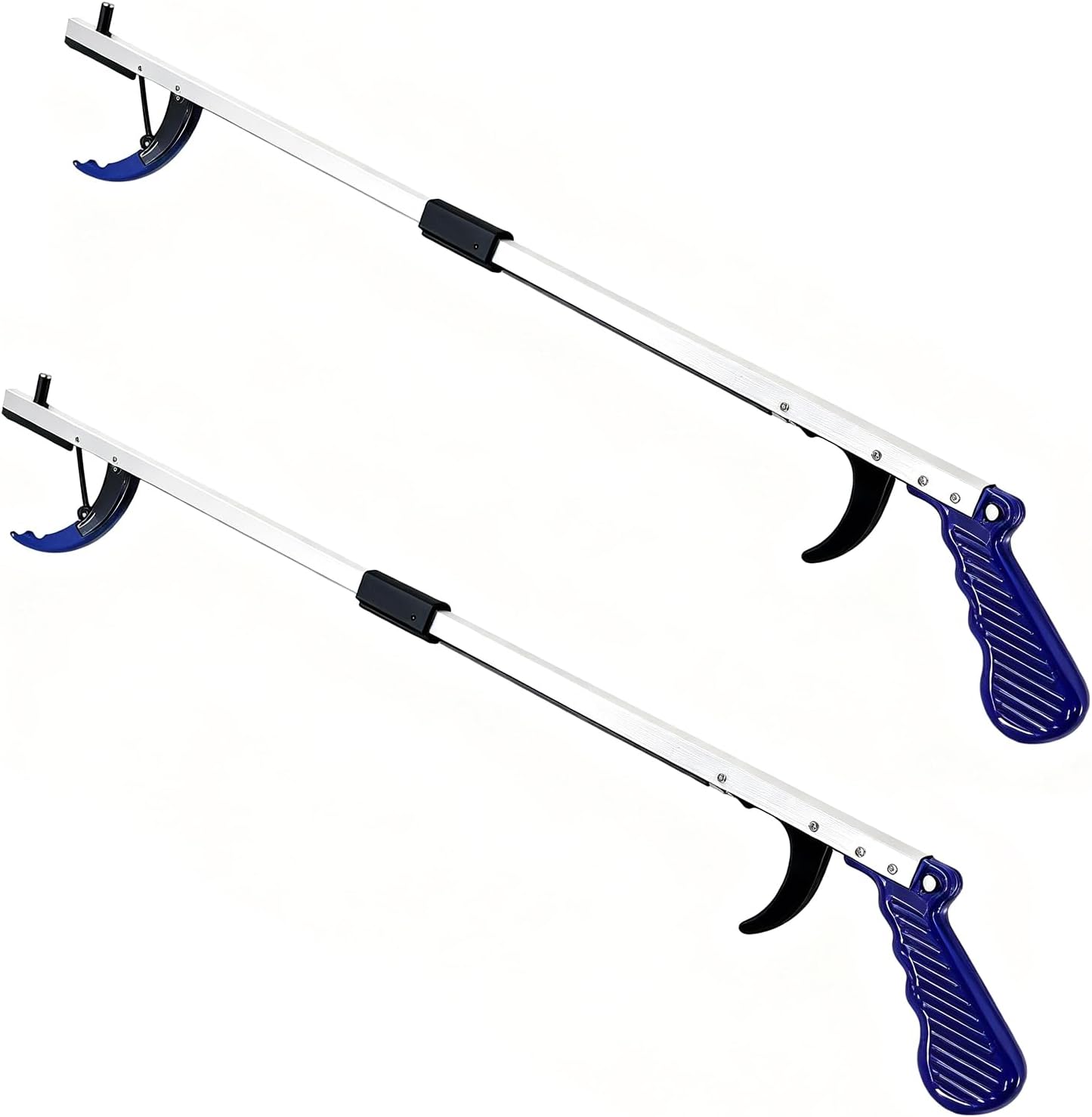 Blue Jay 32 Inch Foldable Reacher Grabber Tool for Elderly, Lightweight Long Arm Trash Picker with Magnetic Tip & Ergonomic Soft Grip (2 Count (Pack of 1)