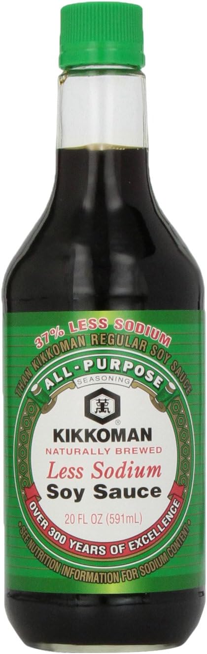 Kikkoman Soy Sauce - Traditionally Brewed, Reduced Sodium Content, Healthy and Authentic, Ideal for Stir-Fries and Marinades – 20 Fl Oz, Pack of 1